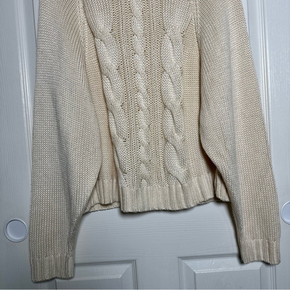 Elie Tahari Medium Wool Blend Cable Knit Sweater Relaxed Dolman Long Sleeve Norm - Picture 5 of 12